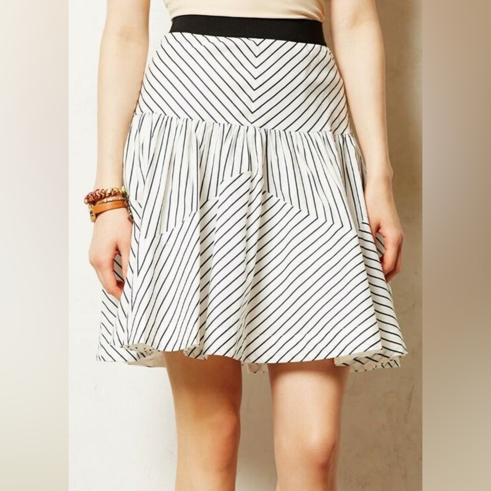Maeve Cotton Edit Stripe Skirt
